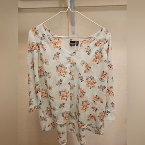 Cruel Light blue Blouse with Flowers, size Medium